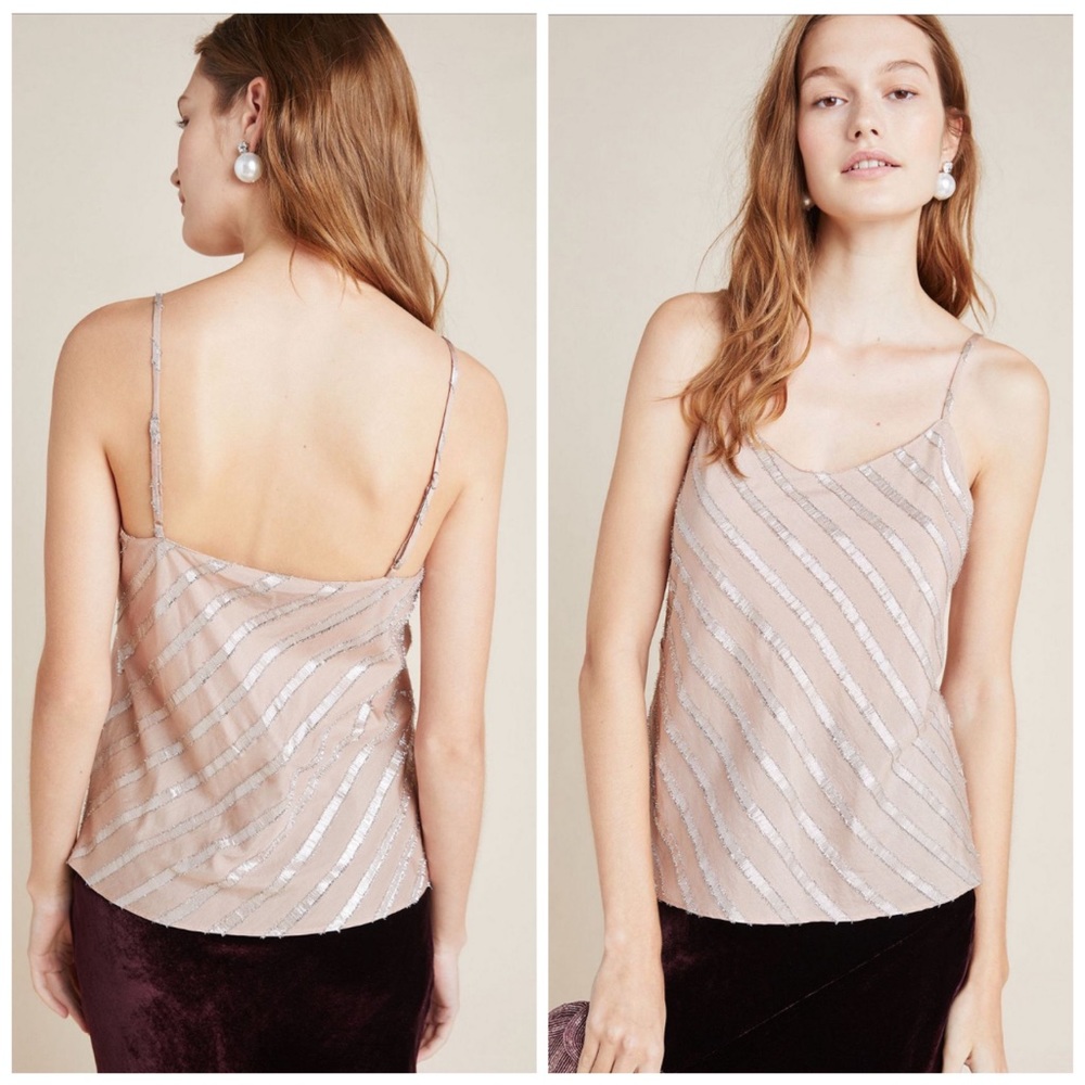 Anthropology Current Air Bea Striped Shimmer Cami